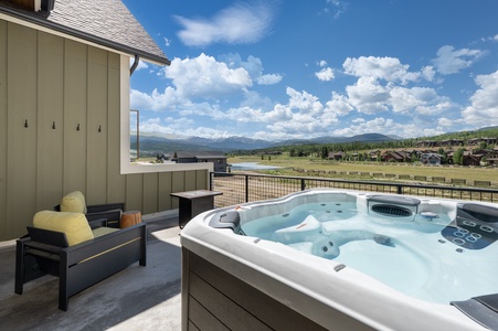 Hot Tub with a view off the upstairs living room