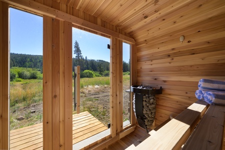 Private Sauna with Rocky Mountain Views