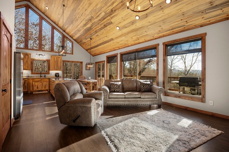 The Peaceful Meadow Cabin- Entry Level Living Room