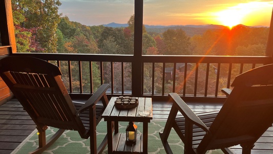 Sunrise on the Ridge- Master Bedroom Balcony Evening View