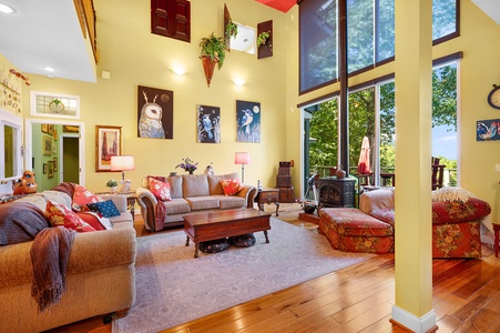 The House on the Hill:  Entry Level Living Room View from Kitchen