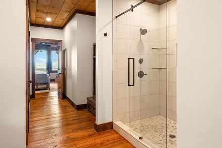 All Decked Out- Entry level master bathroom