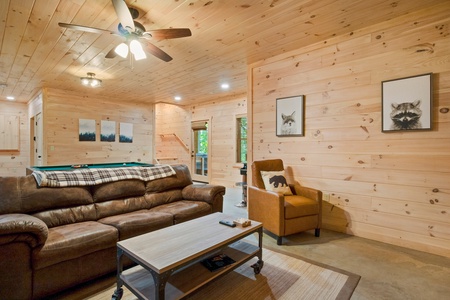 BeauJax Cabin - Lower Level Entertainment Area