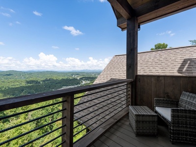 Bluetiful- Upper level master bedroom balcony view