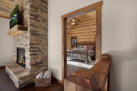 The Peaceful Meadow Cabin- Entry Level Living Room