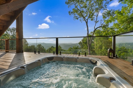The Sanctuary: Lower Level Sunken Hot Tub's View