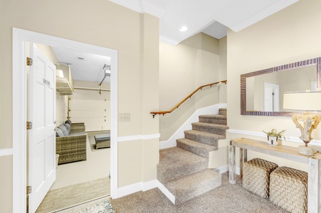 Blue Ridge Lakeside Chateau - Lower Level Staircase to the Game Room