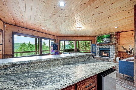 Tysons Peak- Lower Level Wet Bar View of Living Room