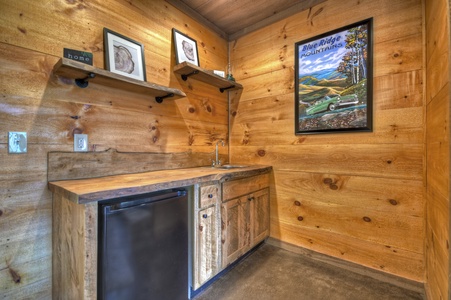 Cedar Ridge- Lower level den area with a wet bar