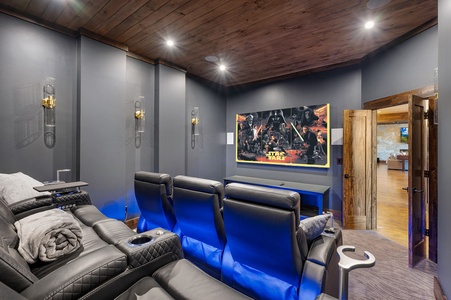 The Sanctuary: Lower Level Theater Room with 120" TV Surround Sound
