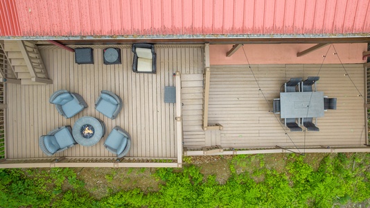 Sunset in the Mountains - Aerial View of Cabin