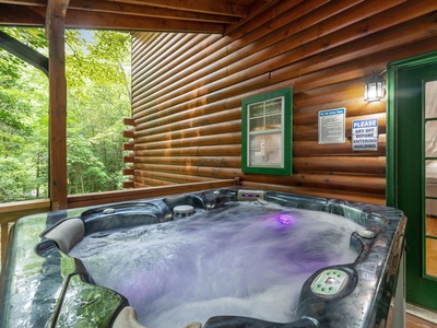 Lazy Bear Cove- Back porch hot tub