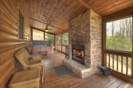 View From The Top- Outdoor fireplace and seating