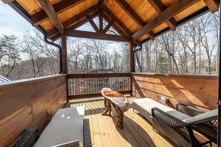 Big Top of Blue Ridge: Upper Level Primary King Bedroom's Private Balcony