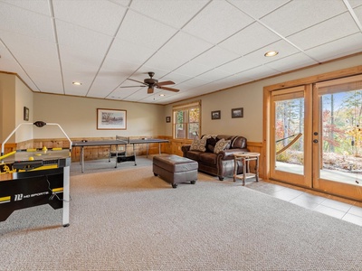 Whispering Pond Lodge -  Lower Level Entertainment Area