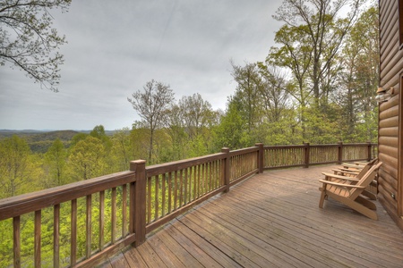 View From The Top- Side view of the deck with lounge seating