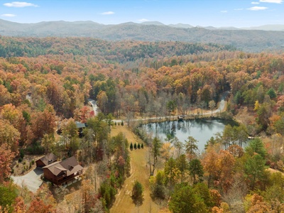 Whispering Pond Lodge - Aerial View of Pond