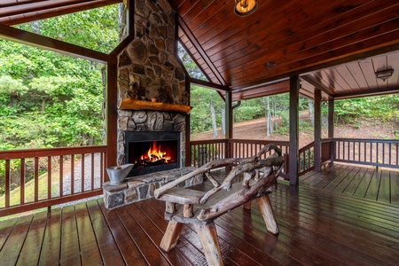 Mountain High Lodge - Entry Level Deck Outdoor Fireplace