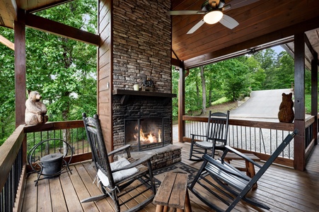 Papa Bear's Den - Entry Level Deck Fireplace