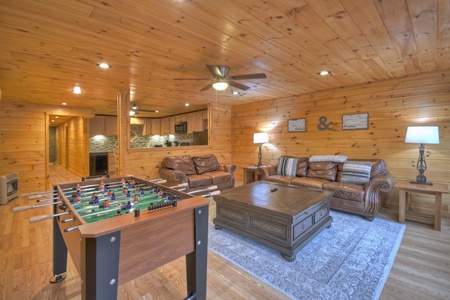 Deer Watch Lodge- Foosball table & lounge furniture in the garage apartment