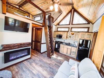 Misty Mountain Treehouse - Seating and Kitchen Area