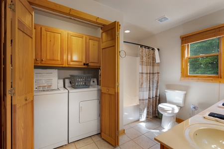 Blue Line Vista -Entry level shared bathroom with laundry closet