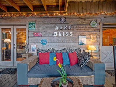 Aska Bliss- Outdoor furniture with Aska Bliss decor and cabin entry doors