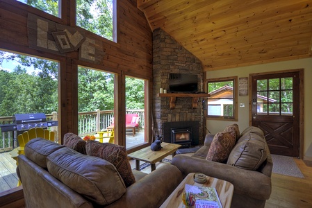 Toccoa Mist- Living area with floor to ceiling windows
