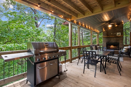 BeauJax Cabin - Main Level Grill Station and Outdoor Dining Area