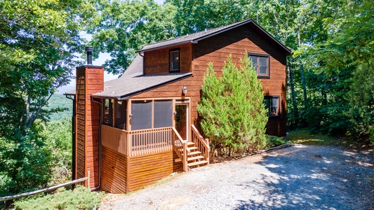 Early Rise- Front View of Cabin