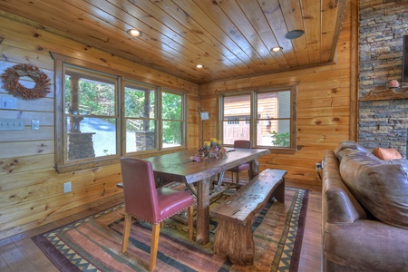 Grand Bluff Retreat- Dining area table and chairs