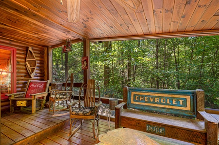 Reel Medicine - Entertainment and Sitting Area on Screened in Deck