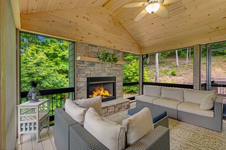 Happy Hour Heights - Entry Level Deck Fireplace