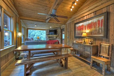 Hothouse Hideaway- Dining area behind the living space