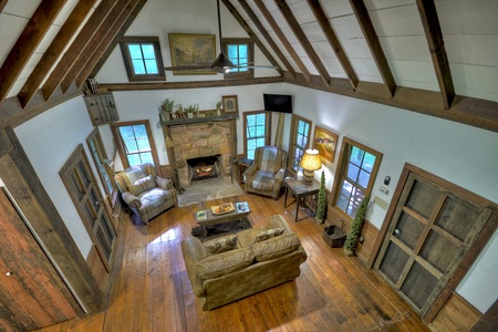 JME Retreat- Loft view of the living room space