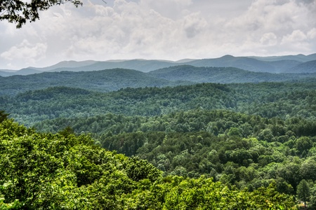 New Heights- Long range Blue Ridge mountain views from the deck of the cabin