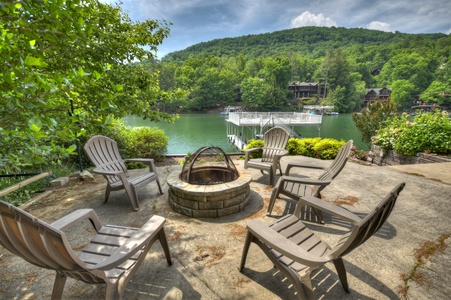 Jump Right In-  Firepit view of the lake with outdoor seating