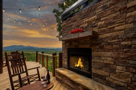 Pinecrest Lodge - Outdoor Fireplace with Beautiful Mountain Views