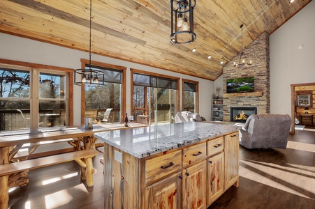 The Peaceful Meadow Cabin- Kitchen Island