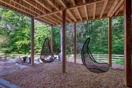 Bentley's Retreat - Lower Level Back Porch Swing Chairs