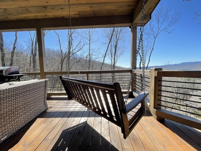 Highland Escape - Entry Level Deck  Porch Swing View