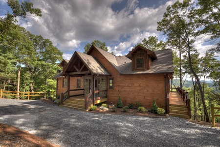 A Perfect Day- Driveway view of the exterior entryway