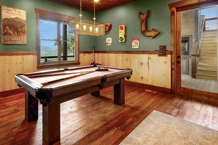 All Decked Out- lower level pool table