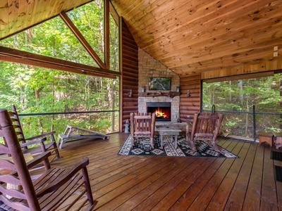 Bear Necessities- Entry Level Deck Screened Fireplace with outdoor seating