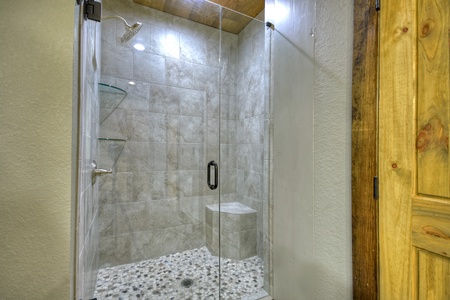 New Heights- Lower level bath, with tile walk in shower
