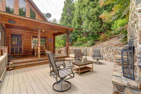 Sky Ridge - Outdoor fireplace deck and seating area