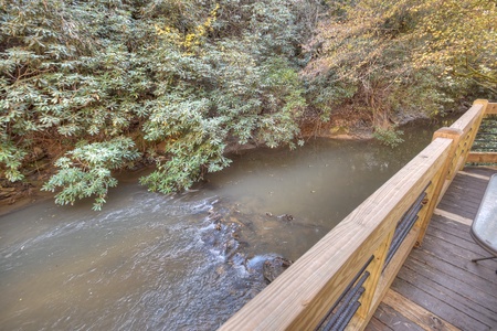 Happy Trout Hideaway- Deck view of Hot House Creek