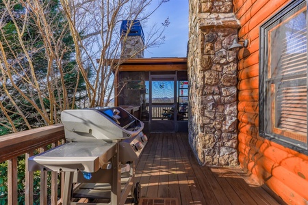 Mountain Melody - Deck and View to Screened Porch