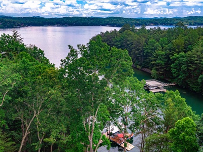 Gleesome Inn- Overhead aerial view from the cabin of the lake