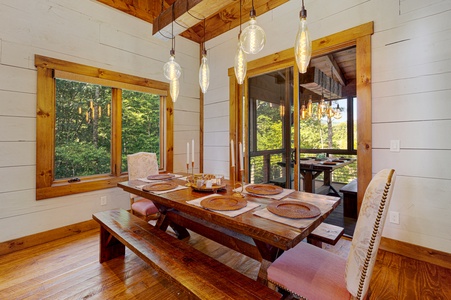 Copperline Lodge - Indoor Dining Area with a View